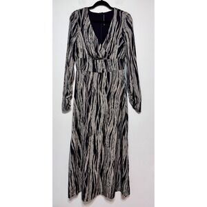 W118 Walter Baker Abstract Maxi Dress Size Medium Boho Contemporary Monochrome‎